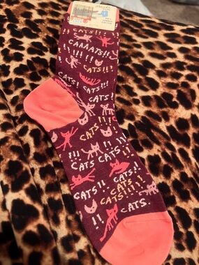Blue Q Cats Women’s Crew Shoe Size 5-10 Socks, new